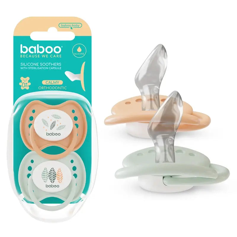 Baboo Chupetes Anatómicos Calmy 0-6 Meses Peachy Keen, 2 unidades