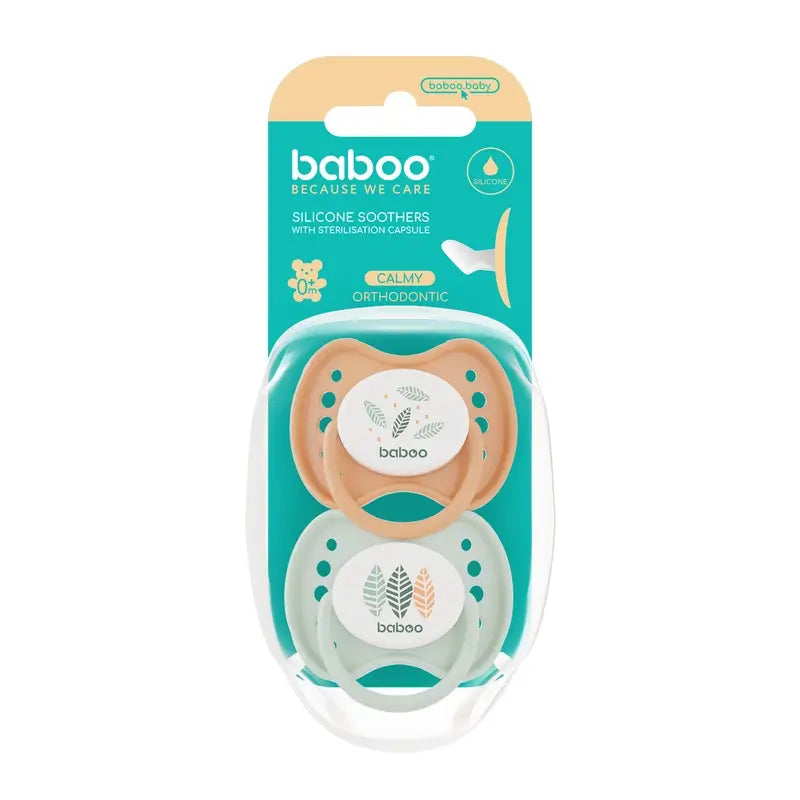 Baboo Chupetes Anatómicos Calmy 0-6 Meses Peachy Keen, 2 unidades