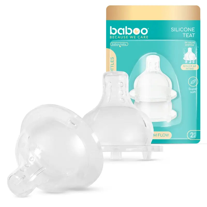 Baboo Tetitnas Anticólicas De Cuello Ancho Flujo Rápido, 6+ Meses , 2 unidades