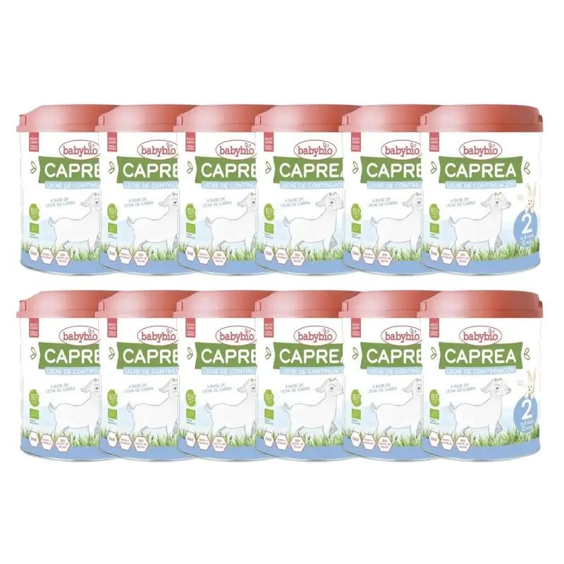 Babybio Caprea 2 Leche de Cabra 6-12 Meses, Pack 12 x 800 gr