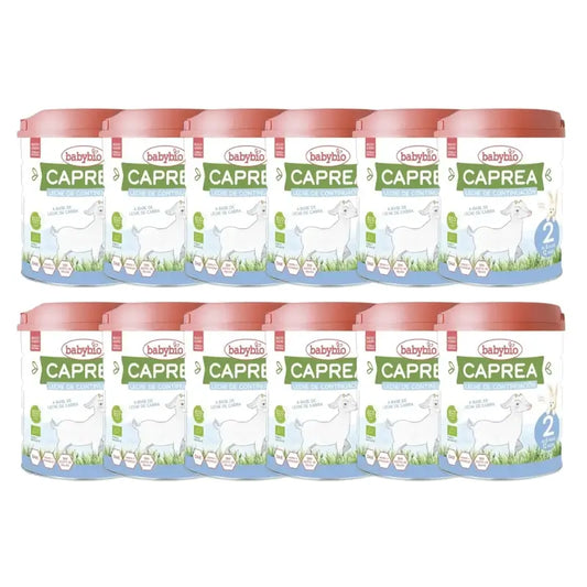 Babybio Caprea 2 Leche de Cabra 6-12 Meses, Pack 12 x 800 gr