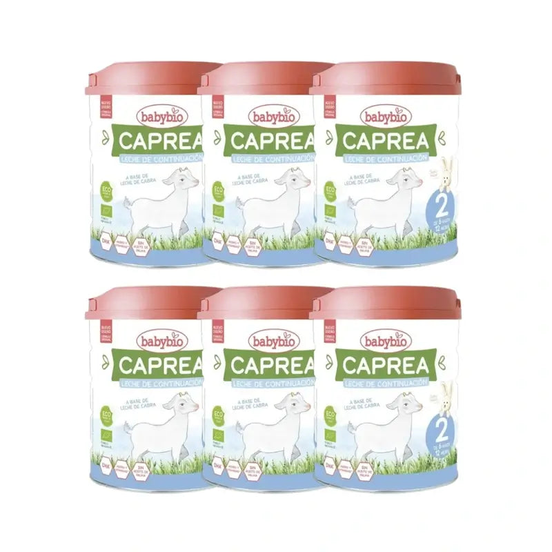 Babybio Caprea 2 Leche de Cabra 6-12 Meses, Pack 6 x 800 gr