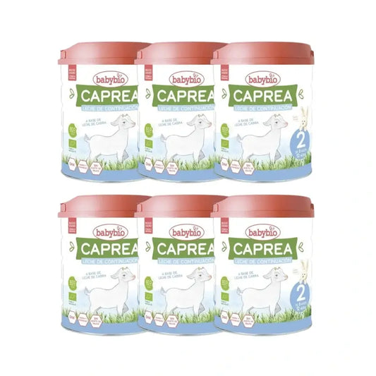 Babybio Caprea 2 Leche de Cabra 6-12 Meses, Pack 6 x 800 gr