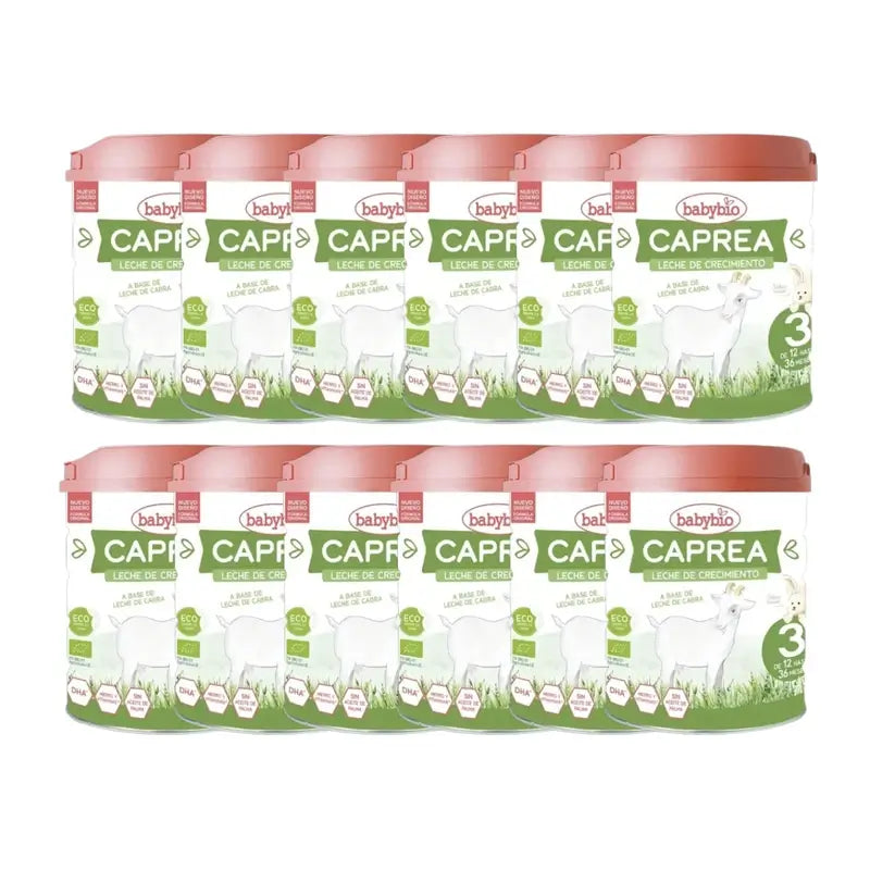 Babybio Caprea 3 Leche de Cabra 12-36 Meses, Pack 12 x 800 gr