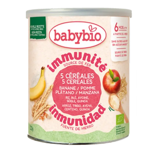 Babybio 5 Cereales con Fruta , 220 gr