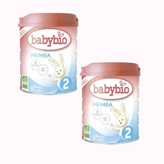Babybio Primea 2 Leche de Vaca Continuacion 6-12Meses, Pack 2 x 800 gr