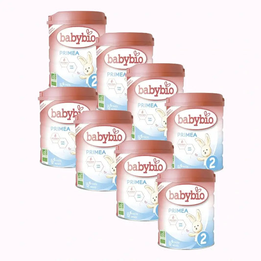 Babybio Primea 2 Leche de Vaca Continuacion 6-12Meses, Pack 8 x 800 gr