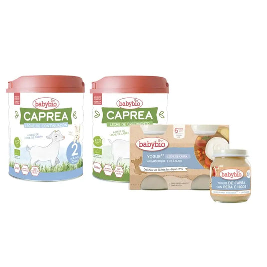 Babybio Pack Leche Caprea 2 y 3 + yogures de cabra