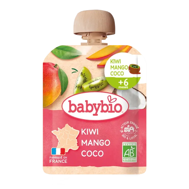 Babybio Pouch Kiwi Mango Coco, 90 gr