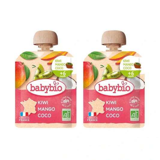 Babybio Pouch Kiwi Mango Coco, Pack 2 x 90 gr
