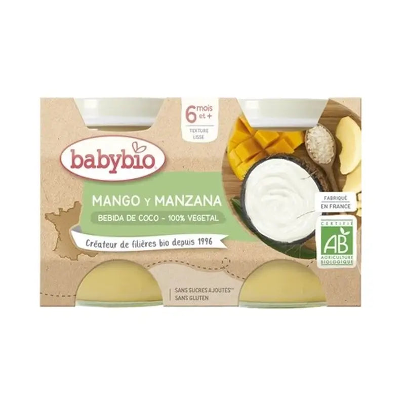 Babybio Yogur Coco Mango Piña Y Manzana - 2X130 gr