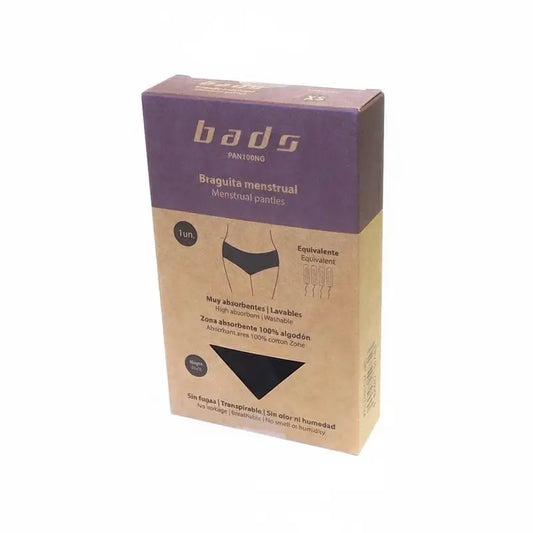 Bads Braguita Menstrual Negra Con Costura Talla XS