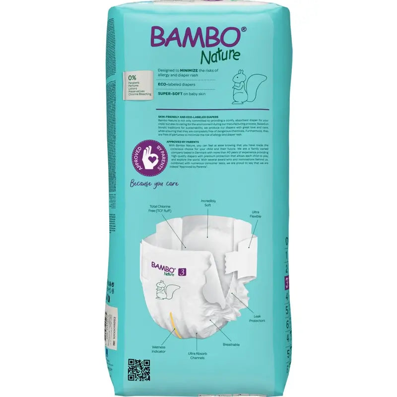 Bambo Nature Pañales Talla 3 (4–8 Kg), 52 unidades