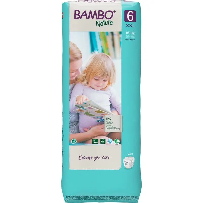 Bambo Nature Pañales Talla 6 (16+ Kg), 40 unidades