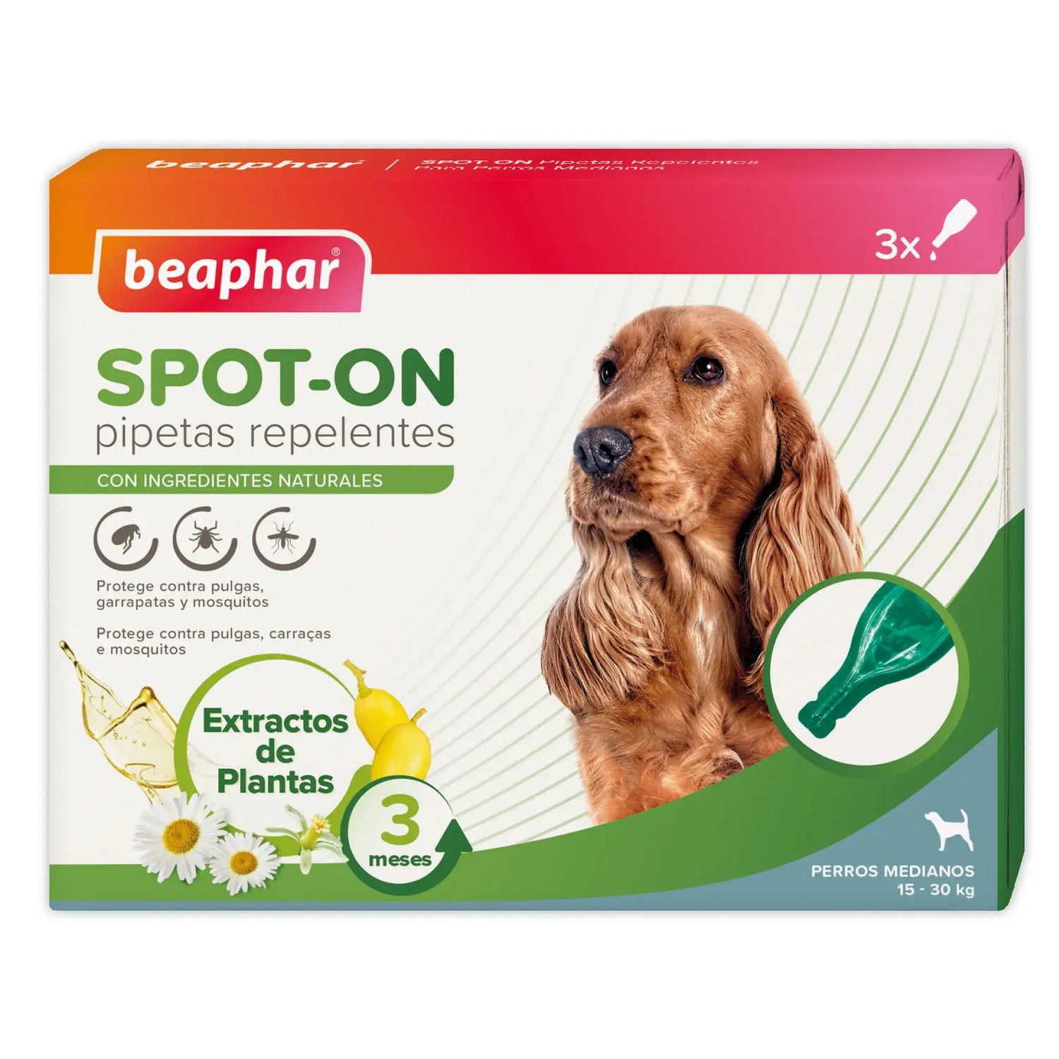 Beaphar Pipetas Repulsivas Antiparasitarias Perro Med, 3x2 ml