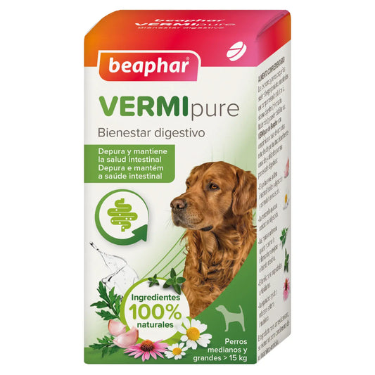 Beaphar Vermipure Comprimidos  Perros Grandes >15Kg, 50 comp
