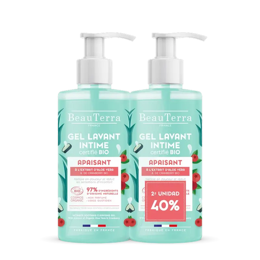 Beauterra Higiene Corporal Pack Dúo Gel Íntimo Calmante Bio 500 Ml 2ª Ud 40%