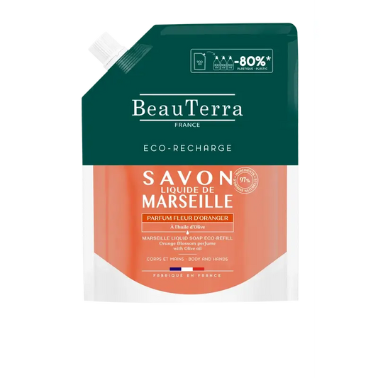 Beauterra Higiene Corporal Refill Jabón De Marsella Flor De Naranjo 900 Ml