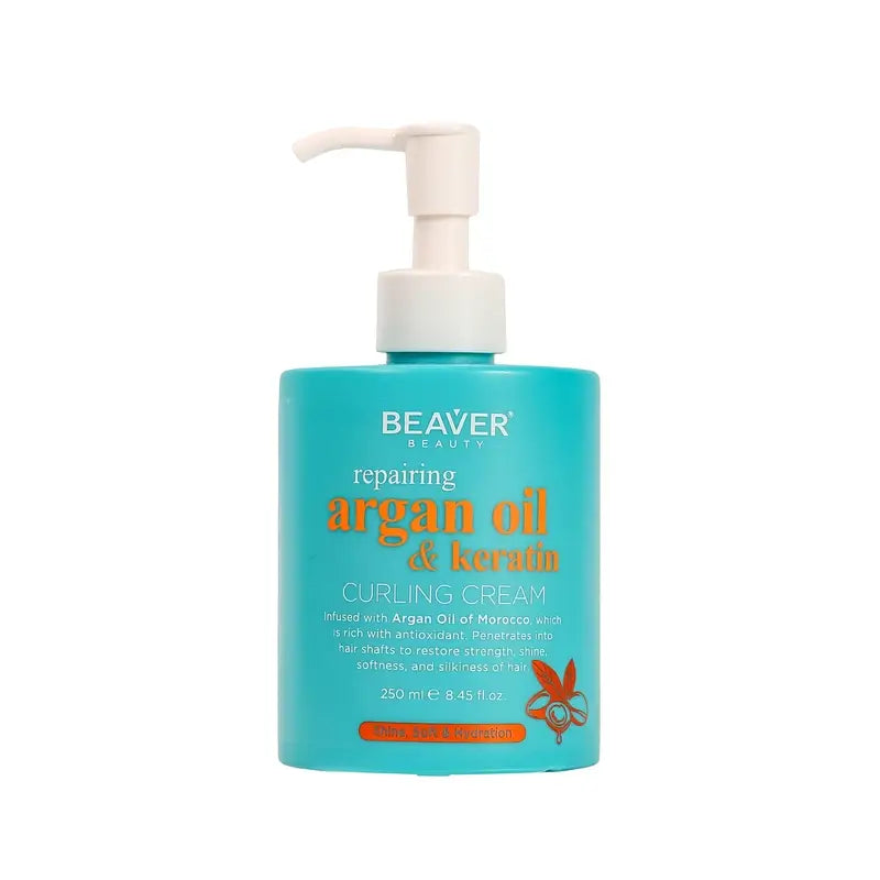 Beaver Crema Para Rizos Argan Oil & Keratin , 250 ml