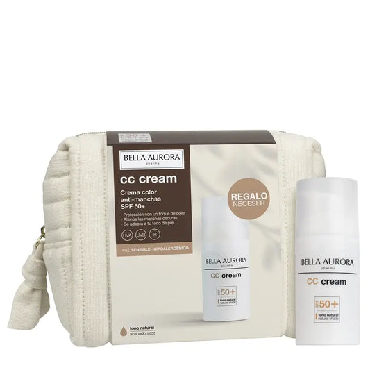 Bella Aurora Cc Cream Antimanchas Spf50+ Piel Sensible + Neceser De Regalo, 30 ml