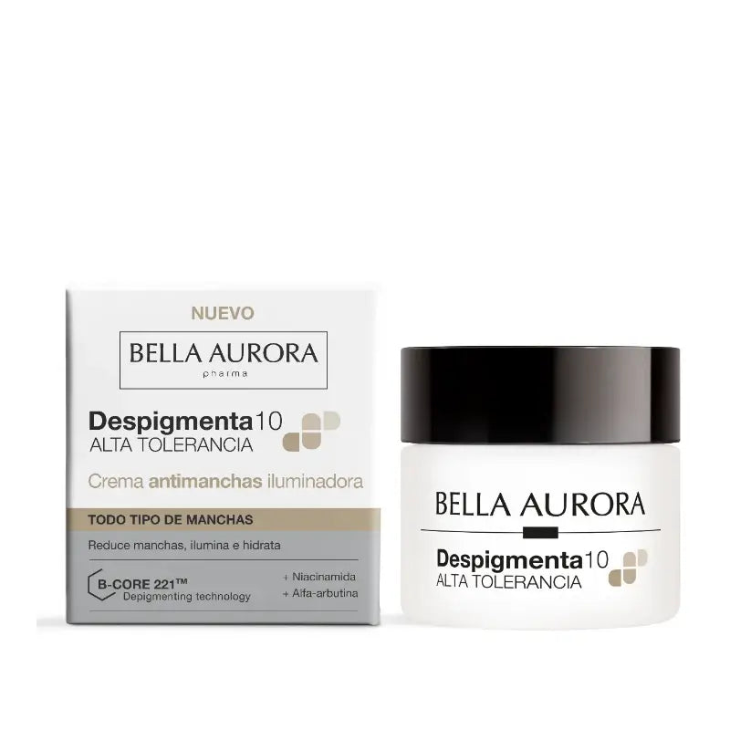 Bella Aurora Despigmenta10 · Crema Antimanchas Iluminadora.