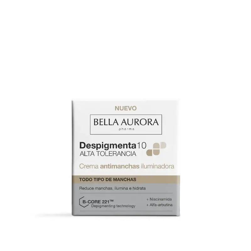 Bella Aurora Despigmenta10 · Crema Antimanchas Iluminadora.