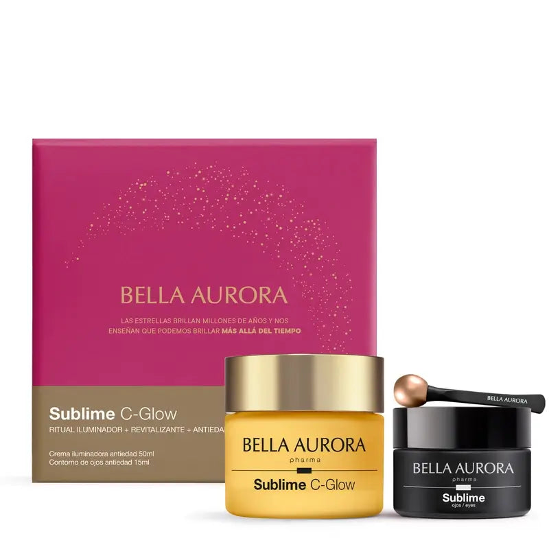 Bella Aurora Sublime Pack Antiedad Iluminador C-Glow + Contorno De Ojos , 50 + 15 ml
