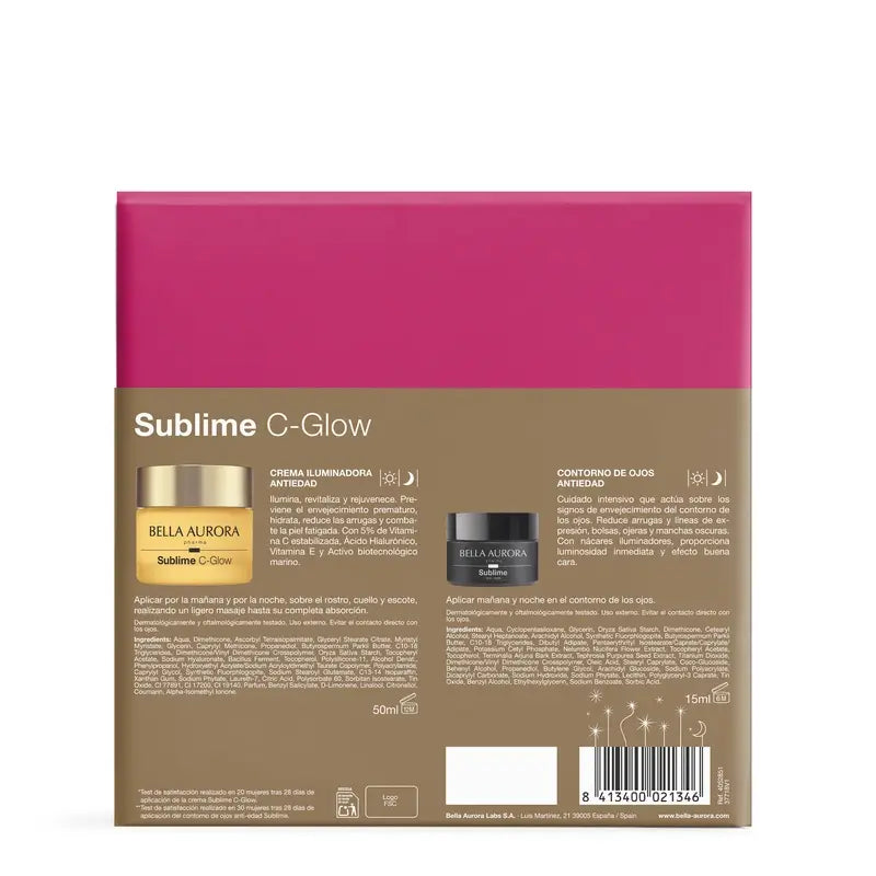 Bella Aurora Sublime Pack Antiedad Iluminador C-Glow + Contorno De Ojos , 50 + 15 ml