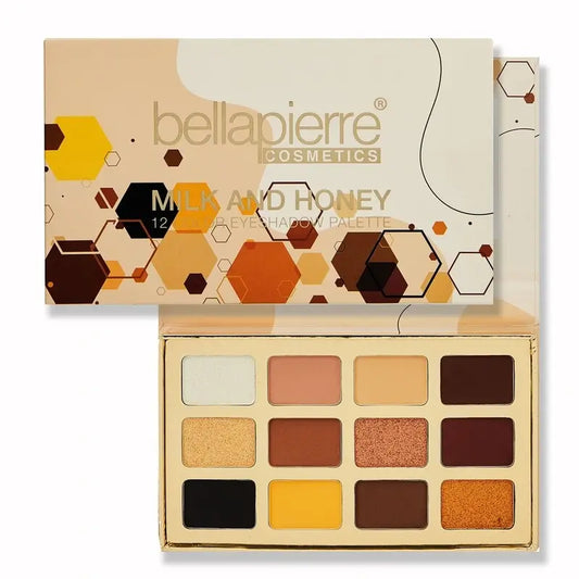 Bellapierre Cosmetics Milk & Honey Eyeshadow Palette, 12 Colors , 25 g