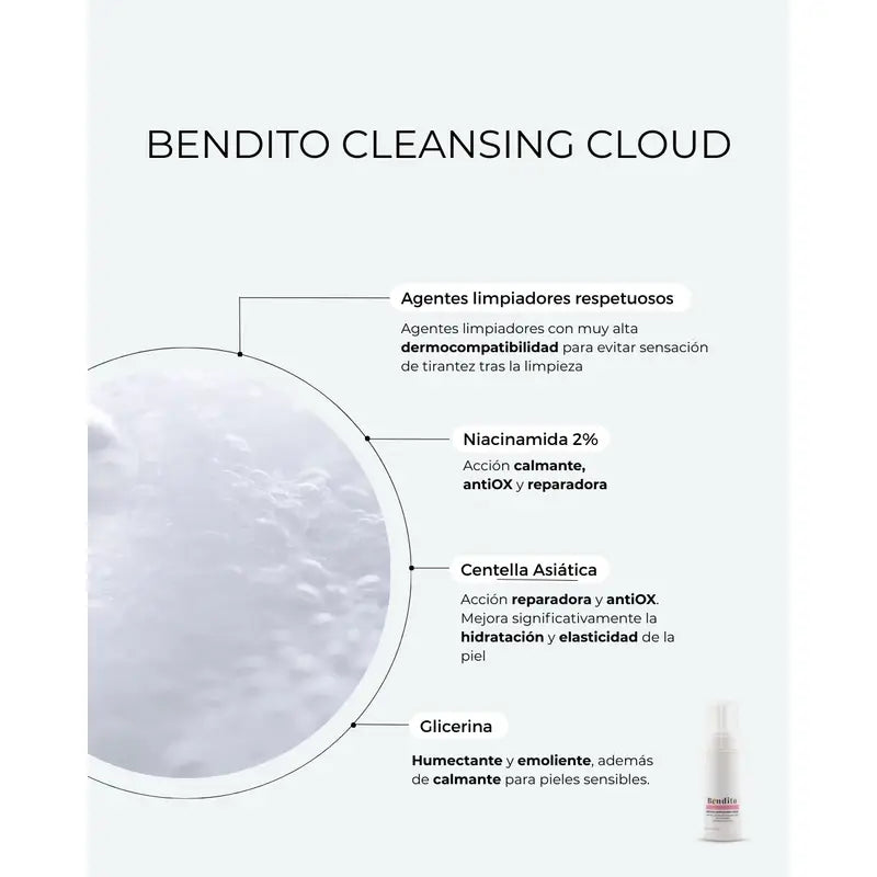 Bendito Cleansing Cloud Espuma Limpiadora, 150 ml