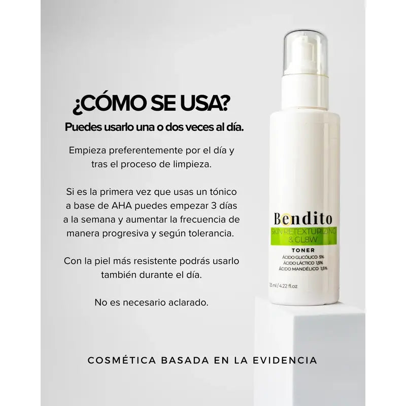 Bendito Tónico Exfoliante Skin Retexturizing & Gl8W, 125 Ml