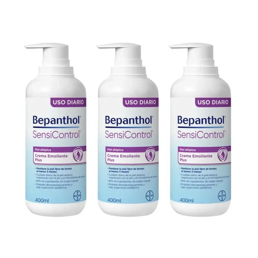 Bepanthol Sensicontrol Crema Emoliente Diaria, 3X400 Ml