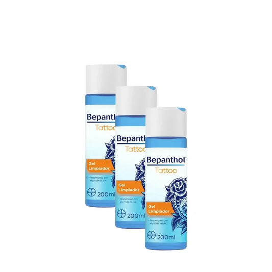 Bepanthol Tattoo Gel Limpiador, Pack 3 x 200 ml