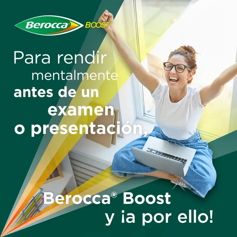 Berocca Boost Magnesio, Vitaminas y Minerales con Guaraná, 30 comprimidos Efervescentes