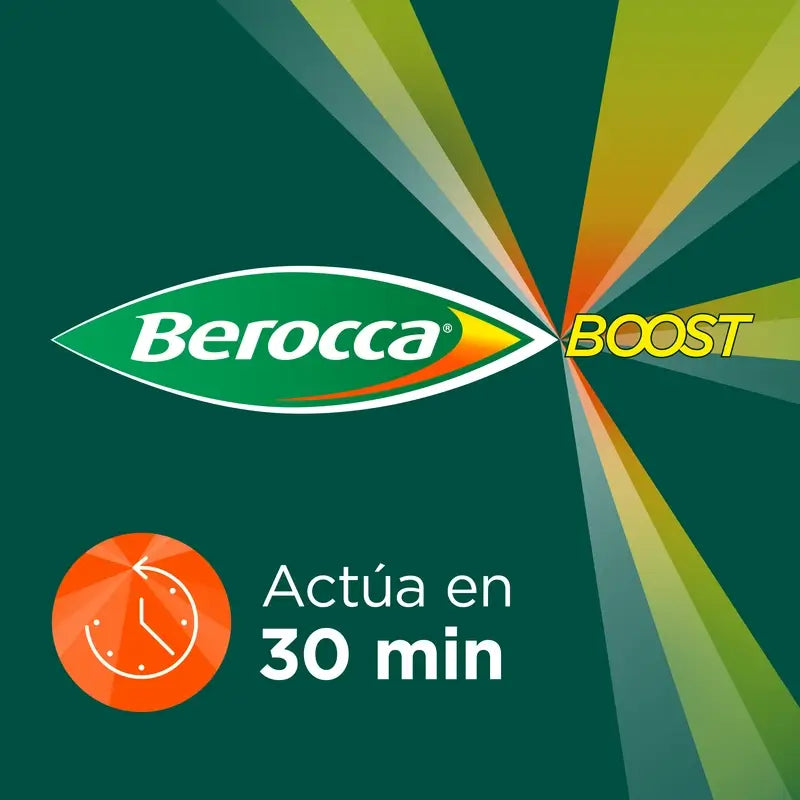Berocca Boost Magnesio, Vitaminas y Minerales con Guaraná, 30 comprimidos Efervescentes