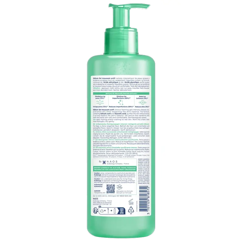 Bioderma Sébium Gel Moussant Actif, 400 ml