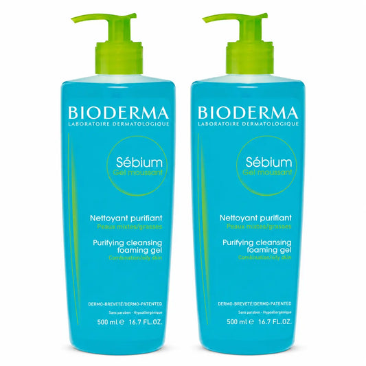 Bioderma Sebium Gel Moussant Purificante 500 Ml , pack 2