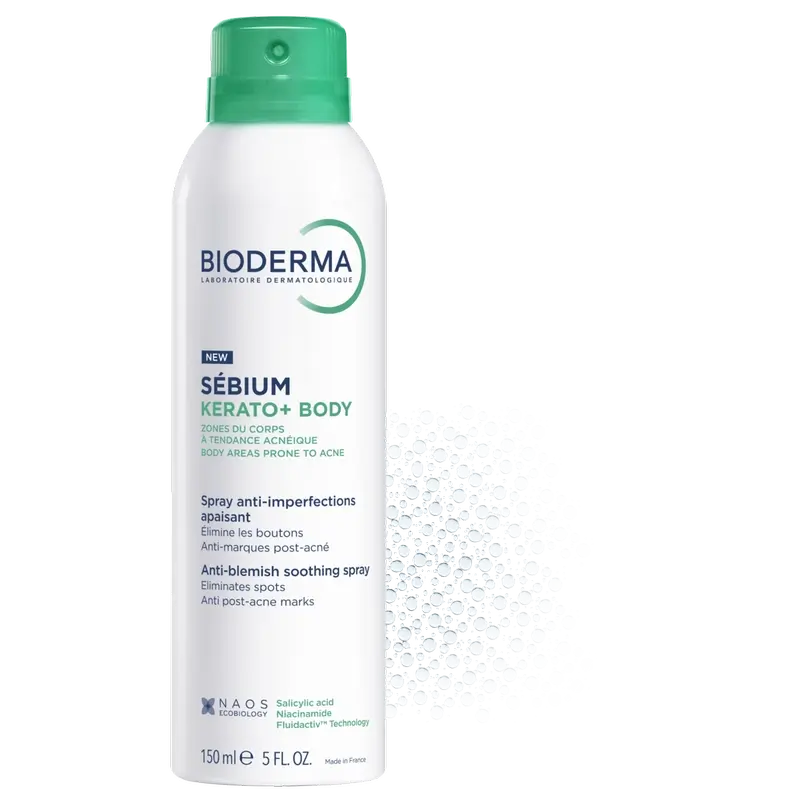 Bioderma Sébium Kerato+ Body Spray Corporal Antiacné , 150 ml