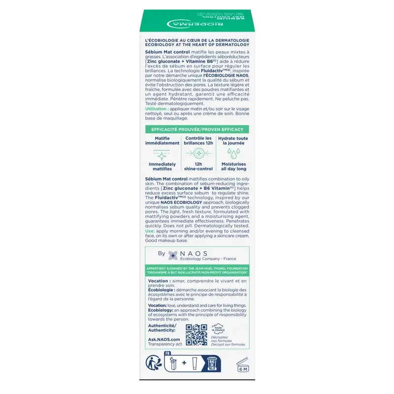 BIODERMA Sebium Mat Control Hidrata y Matifica, 30 ml