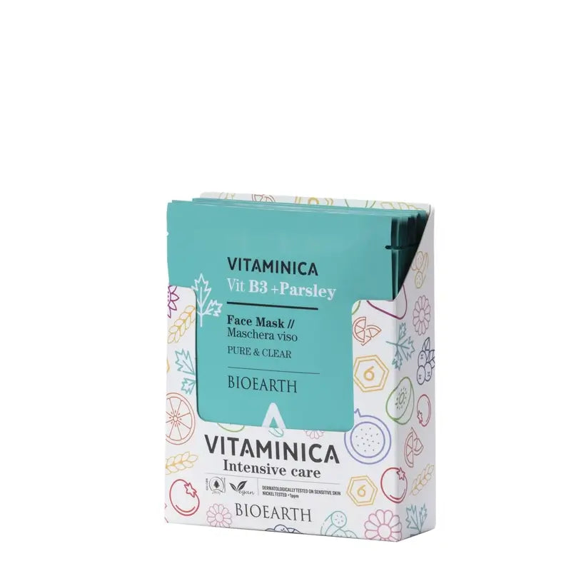 Bioearth Mascarilla Facial Vitamina B3 Y Perejil Pure And Clear, 15 ml