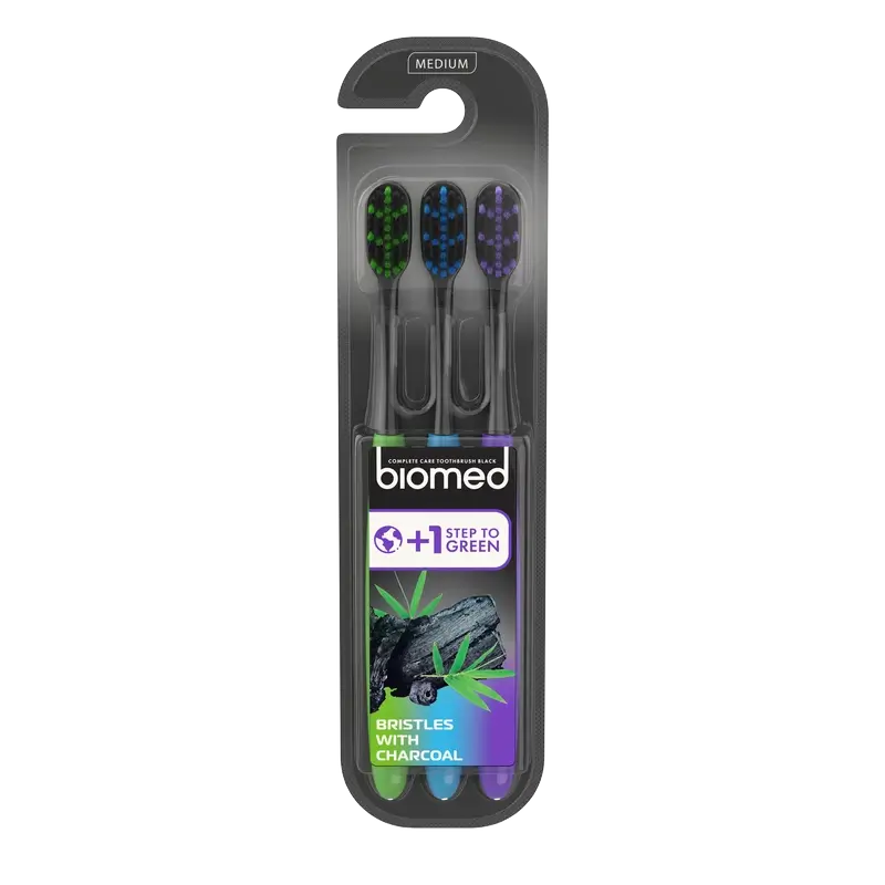 Biomed Cepillo De Dientes Black , 3 unidades