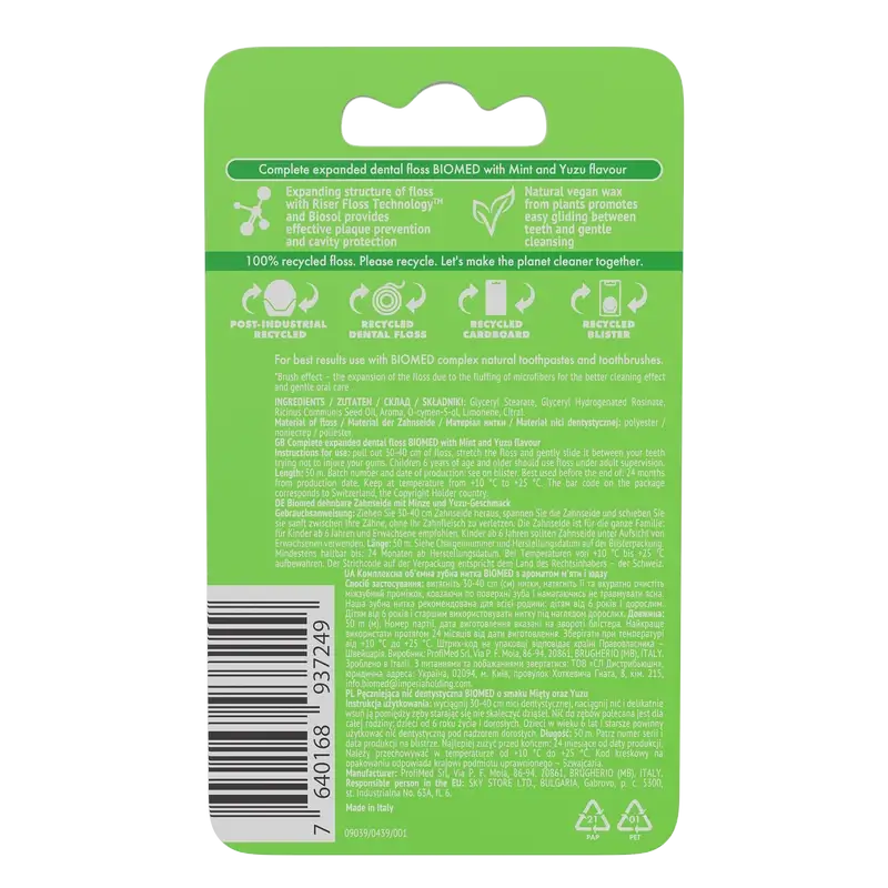 Biomed Hilo Dental Mint & Yuzu 50M , 1 unidades