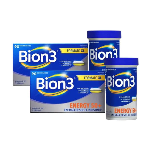 Bion3 Energy 50+ Multivitamínicos, 2X90 Comprimidos