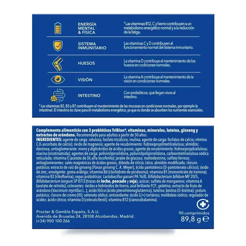 Bion3 Energy 50+ Multivitamínicos, 2X90 Comprimidos