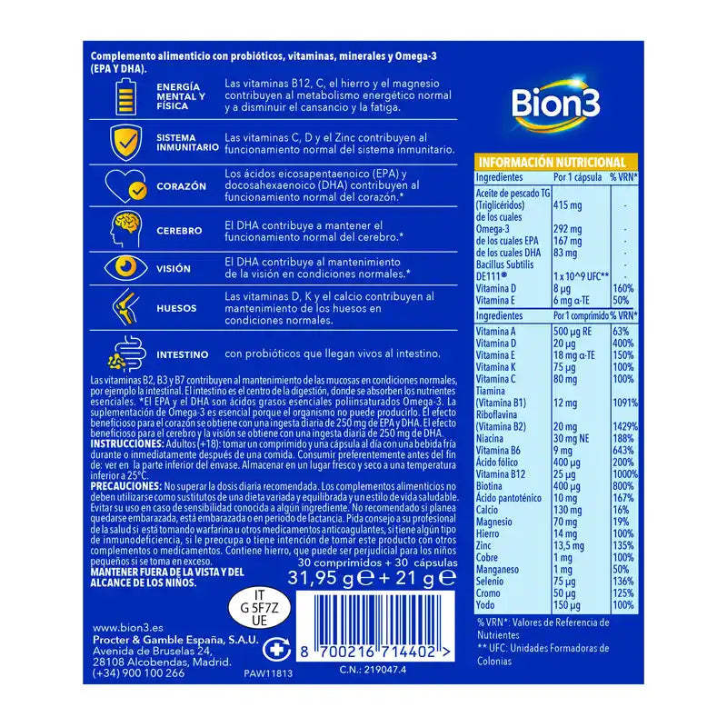 Compra Bion3 Multi Omega 3 Con Probi ticos 60 C psulas Al Mejor Precio compra-bion3-multi-omega-3-con-probi-ticos-60-c-psulas-al-mejor-precio