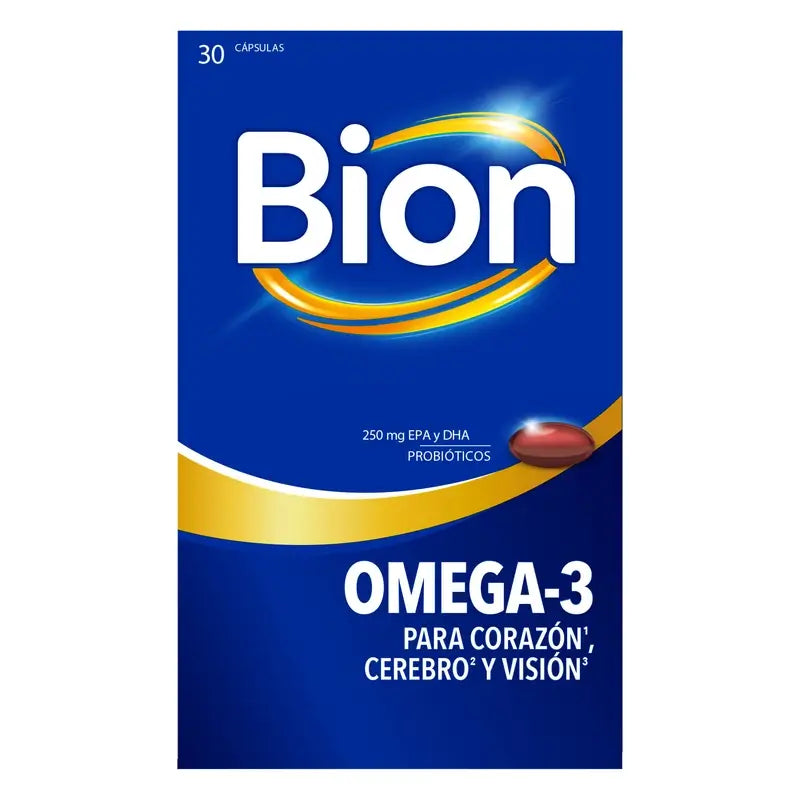 Bion3 Omega-3 Con Probióticos, 30 cápsulas