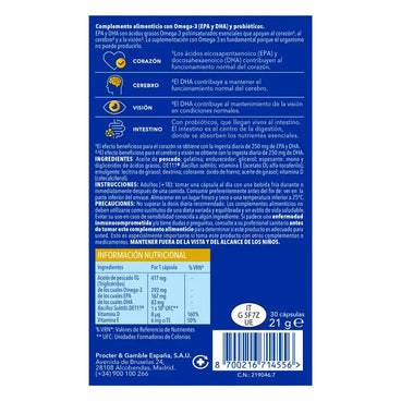 Bion3 Omega-3 Con Probióticos, 30 cápsulas