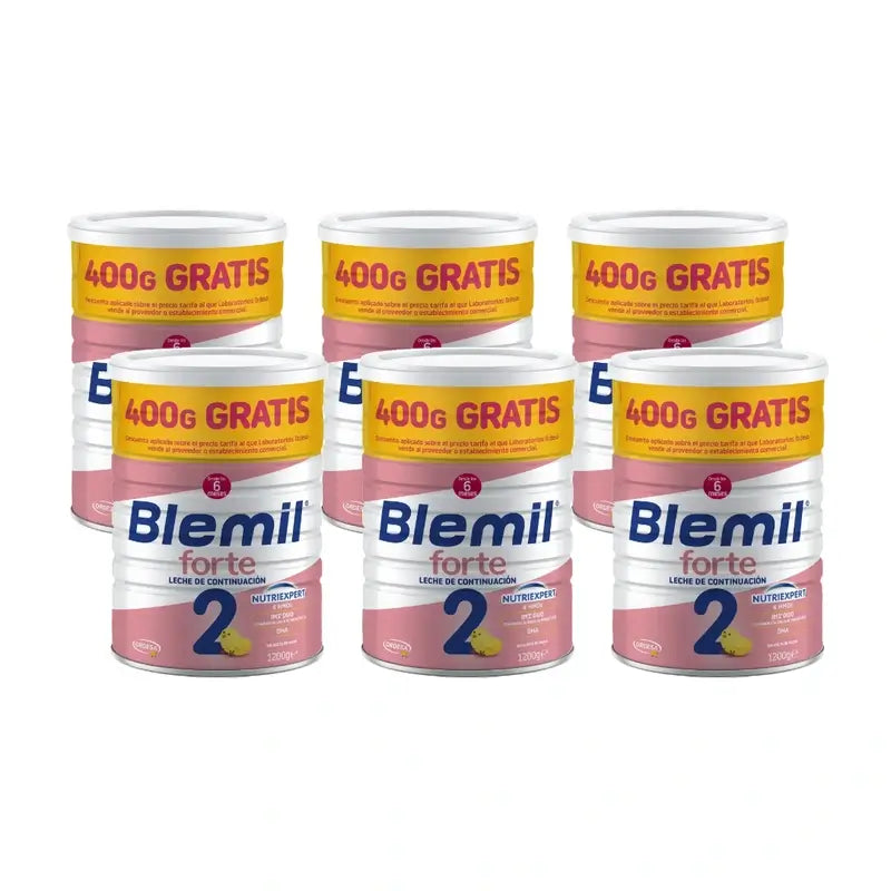 Blemil 2 Forte 800+400 Gratis, 6X1200 Gramos