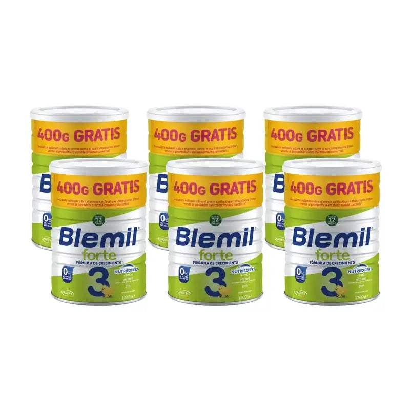 Blemil 3 Forte 800+400 Gratis, 6X1200 Gramos