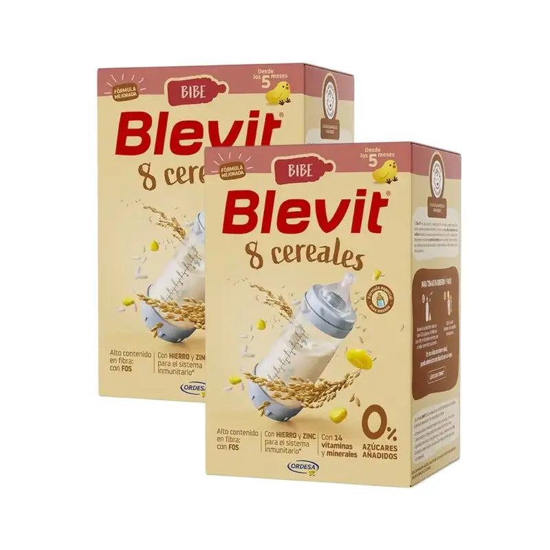 Blevit Alimentación Infantil Bibe 8 Cereales, 2X500 Grs